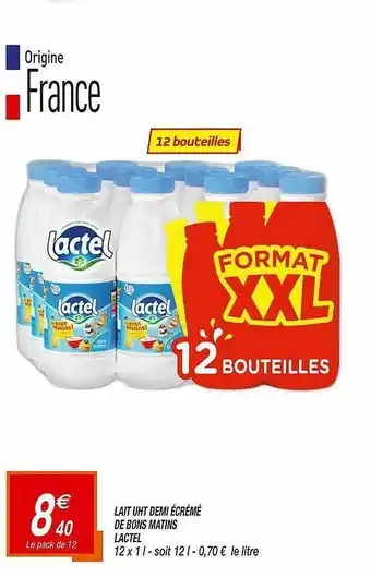 Netto Lait Uht Demi écrémé De Bons Matins Lactel offre