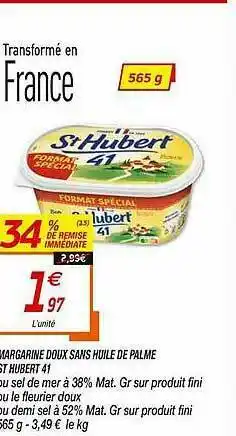 Netto Margarine Doux Sans Huile De Palme St Hubert 41 offre