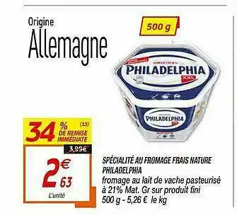 Netto Spécialité Au Fromage Frais Nature Philadelphia offre