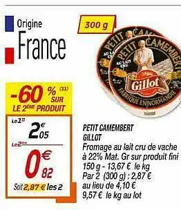 Netto Petit Camembert Gillot offre