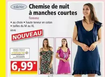 Chemise De Nuit Ă Manches Courtes Femme Ellenor