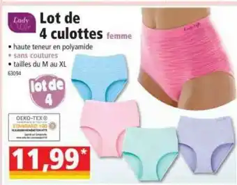 Norma Lot De 4 Culottes Femme offre
