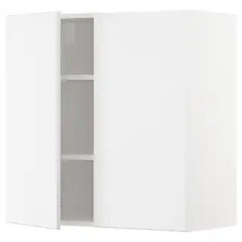 IKEA Metod Élément mural tablettes/2portes, blanc/kungsbacka blanc mat, 80x80 cm offre