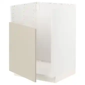 Metod Rgt bs pr évier tallsjÖn, blanc/havstorp beige, 60x60 cm