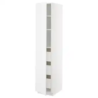 IKEA Metod / maximera Élément armoire avec tiroirs, blanc/kungsbacka blanc mat, 40x60x200 cm offre