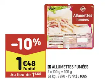 Leader Price Allumettes fumées offre