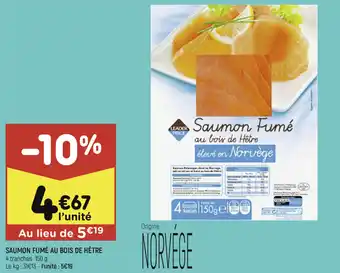 Leader Price Saumon fumé au bois de hêtre offre