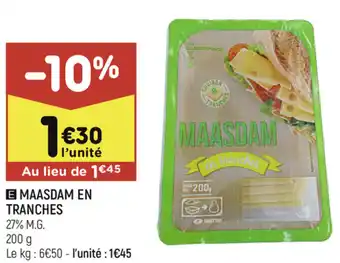 Leader Price Maasdam en tranches offre