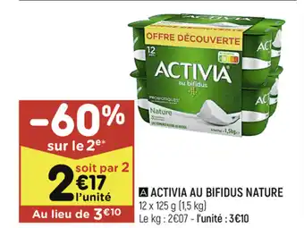 Leader Price Activia au bifidus nature offre