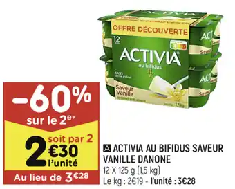 Activia au bifidus saveur vanille danone