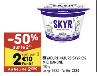 Leader Price Yaourt nature skyr offre