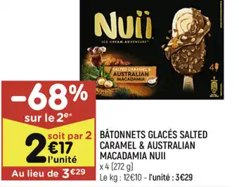 Bùtonnets glacés salted caramel & australian macadamia nuii