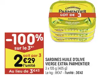 Leader Price Sardines huile d'olive vierge extra parmentier offre
