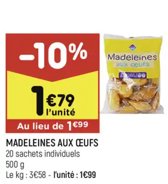 Leader Price Madeleines aux œufs offre