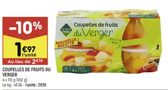 Coupelles de fruits du verger