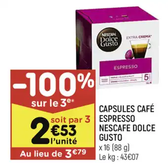 Leader Price Capsules café éspresso nescafe dolce gusto offre