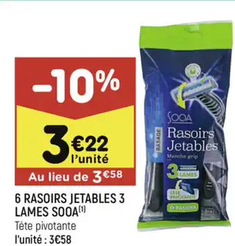 6 Rasoirs jetables 3 lames sooa