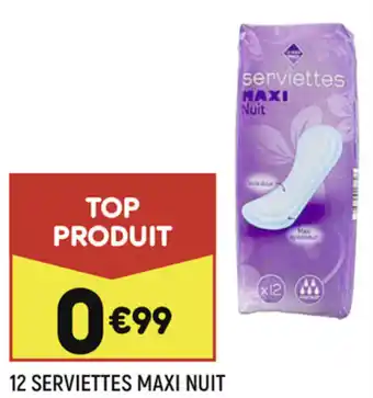 Leader Price 12 Serviettes maxi nuit offre