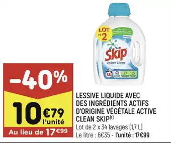 Leader Price Lessive liquide avec des ingrédients actifs offre