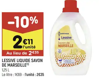 Leader Price Lessive liquide savon de marseille offre