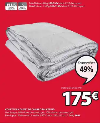 JYSK Couette en duvet de canard falketind offre