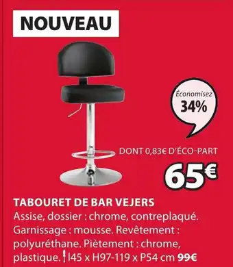 JYSK Tabouret de bar vejers offre