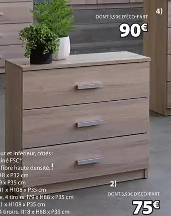 JYSK Commode 3 tiroirs offre