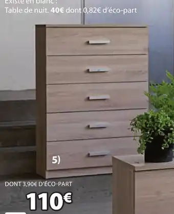 JYSK Commode 5 tiroirs larges offre