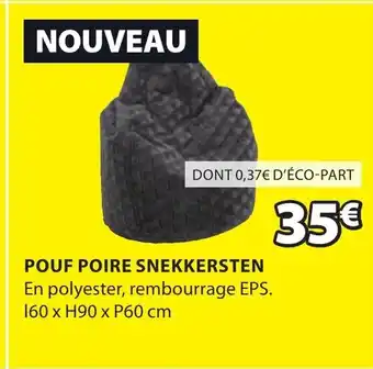 JYSK Pouf poire snekkersten offre