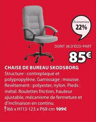 JYSK Chaise de Bureau Skodsborg offre