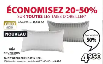 JYSK Taie d'Oreiller en Satin Nell offre