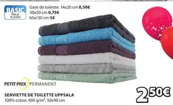 JYSK Serviette de toilette Uppsala offre