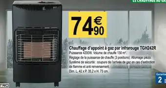 Tridôme Chauffage d'appoint à gaz par ifrarouge offre