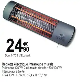 Tridôme Réglette électrique infrarouge murale offre