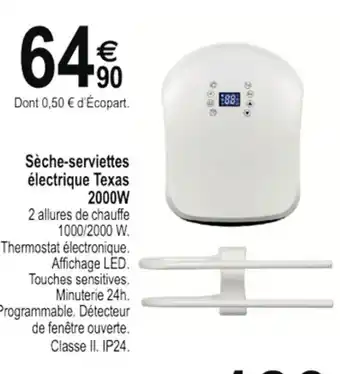 Tridôme Sèche-serviettes electrique Texas 2000W offre