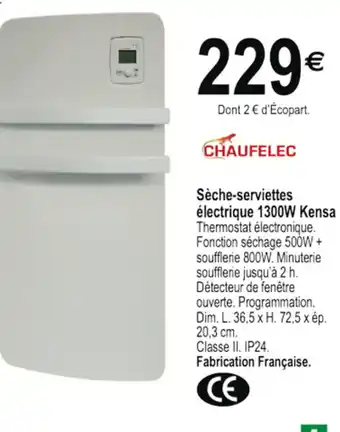 Tridôme Sèche-serviettes électrique 1300W Kensa offre
