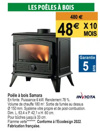 Tridôme Poêle à Bois Samara offre
