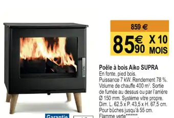 Tridôme Poêle à Bois Aiko Supra offre