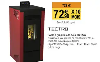 Tridôme Poêle à Granulés de bois TBH 567 offre