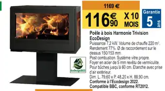 Poêle à Bois Harmonie Trivision
