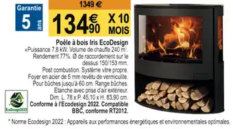 Tridôme Poêle à Bois Iris Eco Design offre