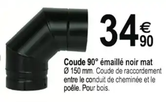 Tridôme Coude 90° Émaillé Noir Mat offre