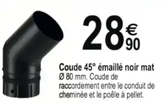 Tridôme Coude 45° Émaillé Noir Mat offre