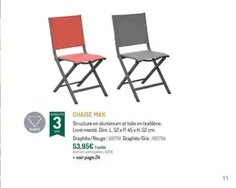Botanic Chaise Max offre