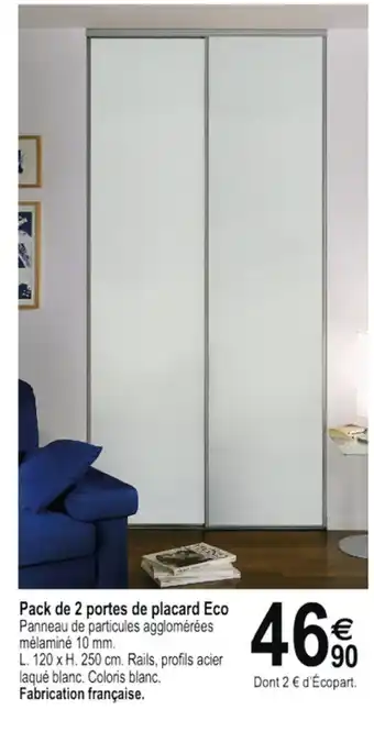 Tridôme Pack de 2 Portes de Placard Eco offre