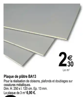 Tridôme Plaque de Plâtre BA13 offre