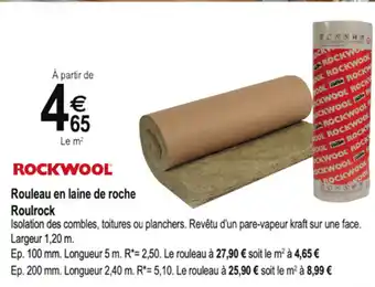 Tridôme Rouleau En Laine de Roche Roulrock offre