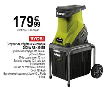 Tridôme Broyeur de Végétaux Électrique offre