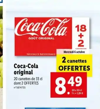 Lidl Coca-Cola Original offre