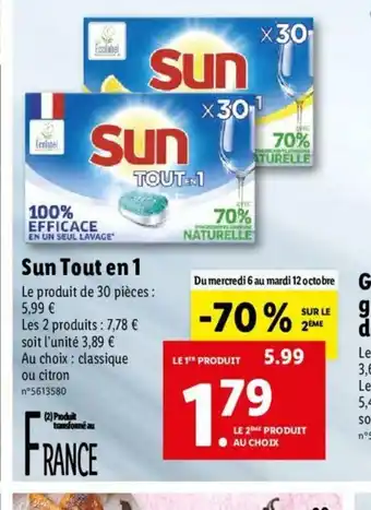 Lidl Sun Tout En 1 offre